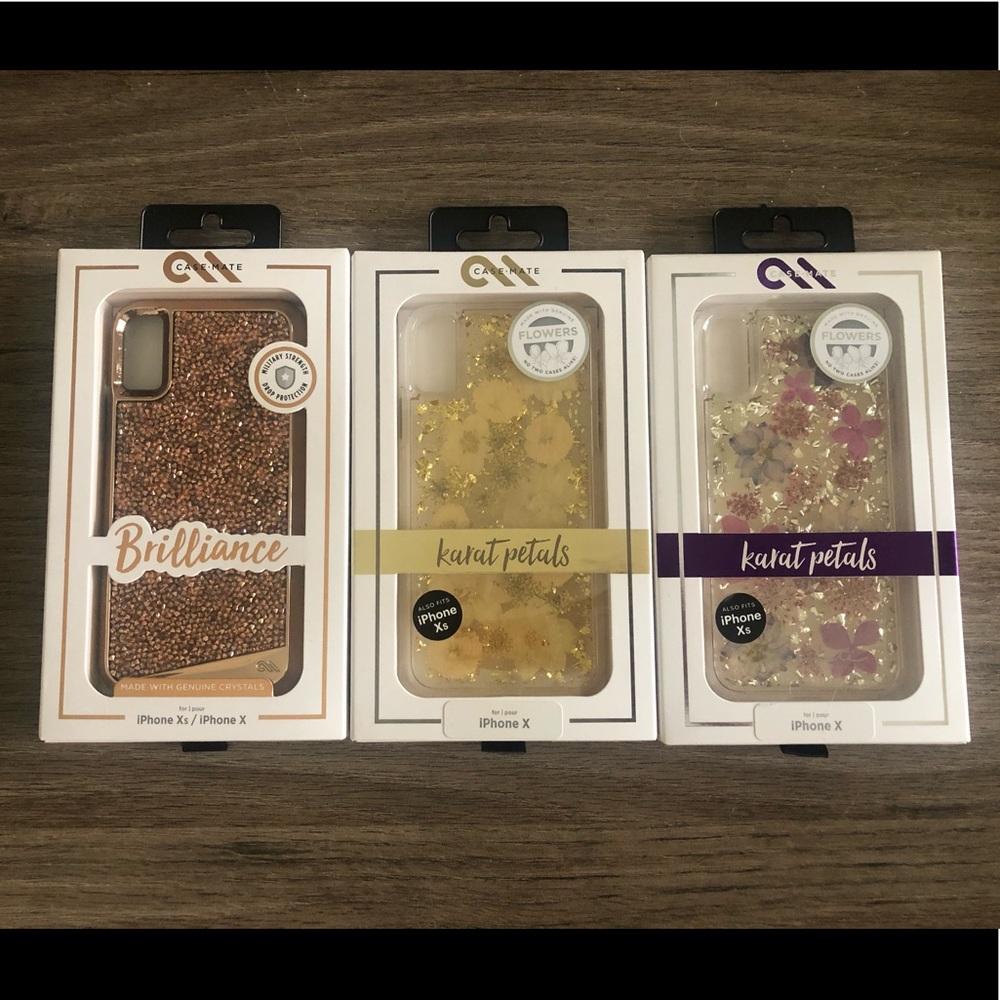 3 Casemate IPhone X and XS floral rhinestone cases